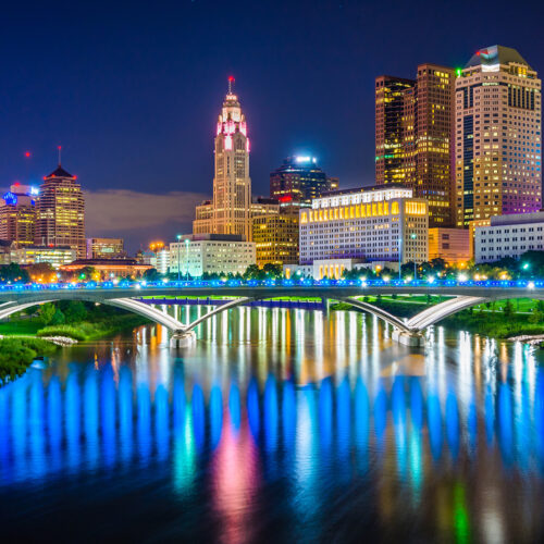 Columbus skyline at night