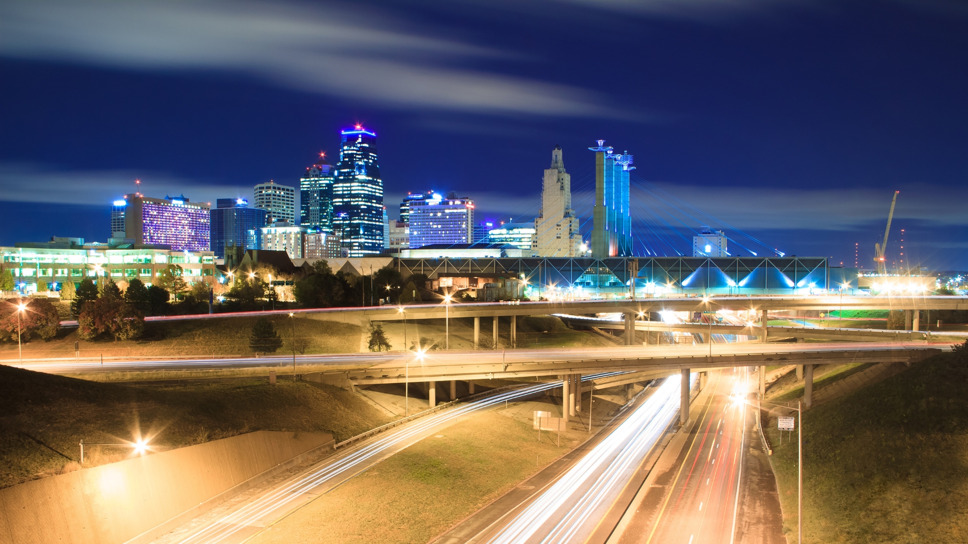 Kansas City cityscape at night