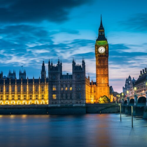 London skyline and river